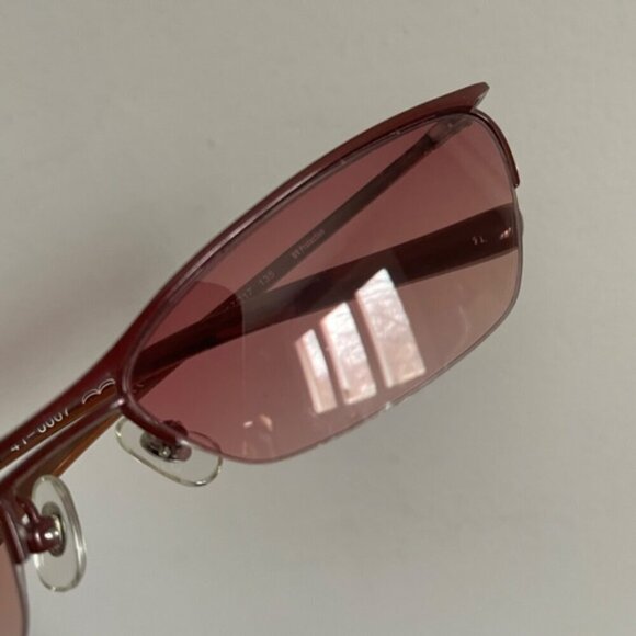 Vintage Y2K Alexander McQueen Pink Rectangular Sunglasses - SMALL, made in Japan - Picture 4 of 11